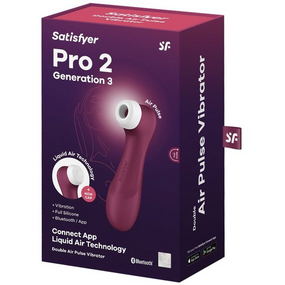 Вакуумний вібратор Pro 2 Generation 3 with Liquid Air wine red Sex Aura