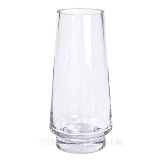 Стеклянная декоративная ваза для цветов 30 см прозрачная ваза для интерьера 2.6 л HP-10-19 | Зображення 1