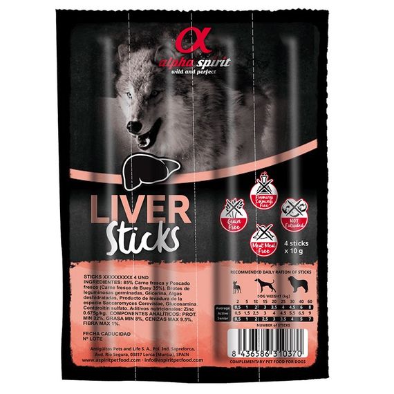 Ласощі для собак Alpha Spirit Liver Sticks for Dogs з печінкою 4 шт х 10 гр