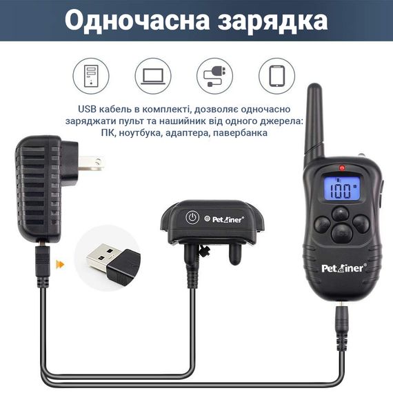 Электроошейник для дрессировки собак с 1-м ошейником Petainer PET998DB-1, аккумуляторный | Зображення 7