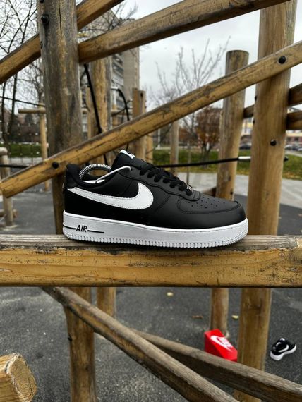 Зимові кросівки Nike Air Force, топ якість (чорно-білі) | Зображення 1