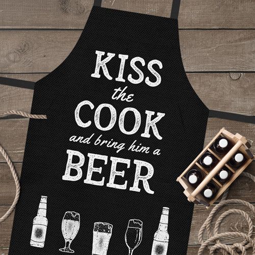 Фартук полноцветный Сolorful Kiss the cook and bring him a beer | Зображення 1