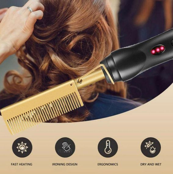 Розчіска-випрямляч для волосся High Heat Brush ∙ Електричний гребінь для укладання, випрямлення, розгладження волосся | Зображення 5