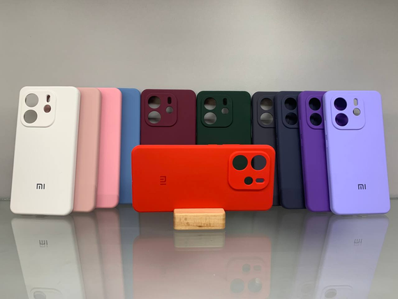 Xiaomi Note 14 4G Протиударний чохол з логотипом софт тач червоний