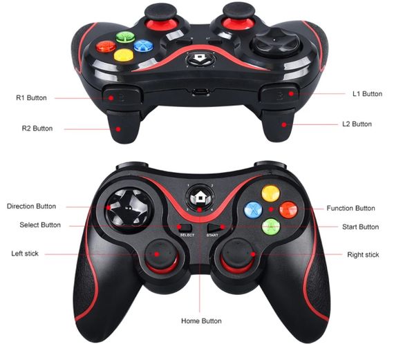 Геймпад универсальный V8 Bluetooth контроллер для PS3, PS4, Android, iOS, Windows/Steam - Black/Red | Зображення 5