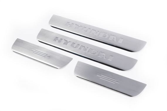 Накладки на пороги Carmos (4 шт, нерж) для Hyundai Getz