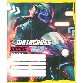 Тетрадь ученическая "Мотокрос" 012-500103K-4 в клетку, 12 листов (959050)