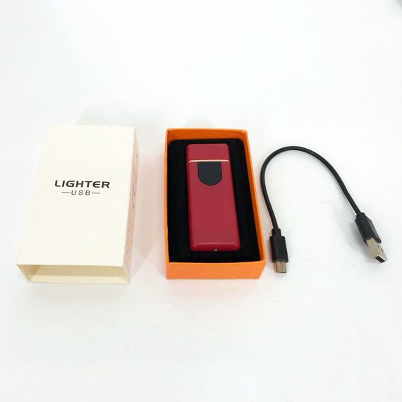 Електрозапальничка USB ZGP ABS, сенсорна електрична запальничка спіральна. EN-832 Колір: червоний | Зображення 5