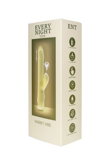 Вібратор кролик Every Night Toys з ротацією, фрикціями та вакуумною стимуляцією, жовтий sexstyle | Зображення 3