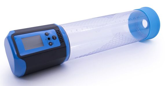Автоматична вакуумна помпа із зарядкою від USB та LCD дисплеєм CANWIN Passion Pump Men Blue - P648AU Sex Aura | Зображення 2