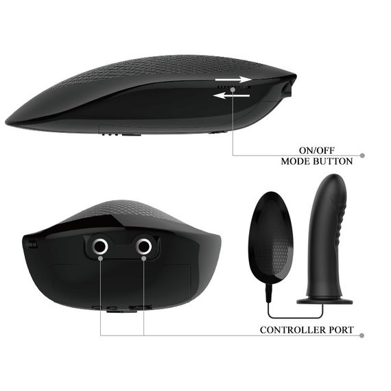 Страпон фаллопротез із вібрацією Pretty Love Vito чорний, 17.3 х 4.1 см sexstyle | Зображення 4