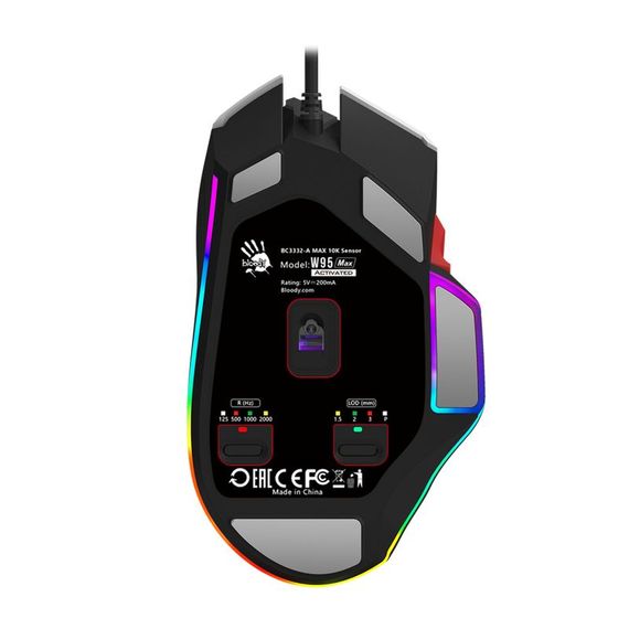 Миша ігрова A4Tech W95 Max Bloody, колір білий+чорний, активоване ПЗ | Зображення 1