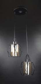 Люстра підвісна LOFT на 2 лампочки 26188 Чорний 40-110х35х35 см.