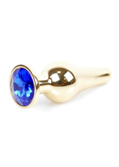 Анальна пробка - Jewellery Gold Long Plug Dark Blue Sex Aura | Зображення 7