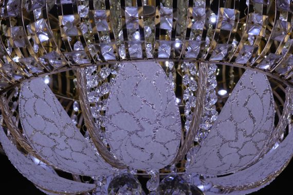 Люстра стельова з LED підсвічуванням та авто відключенням з пультом 25292 Золото 25х50х50 см. | Зображення 3