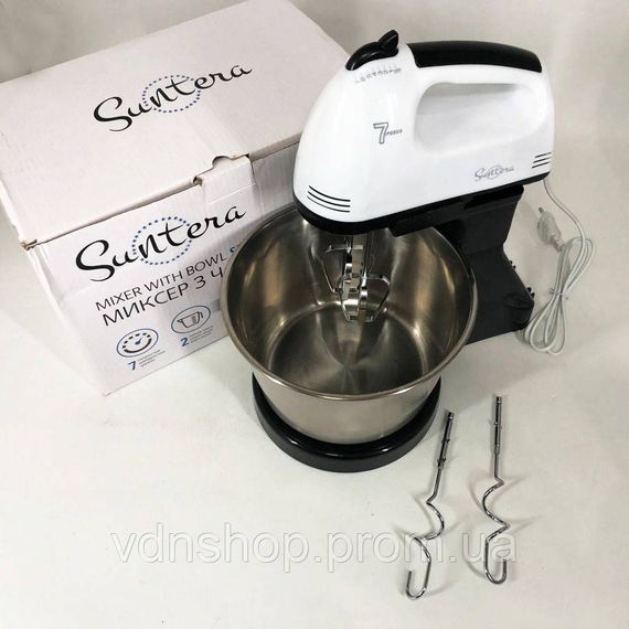 Миксер с насадкой для взбивания сливок Suntera SMX-504 300 Вт, Ручной миксер для приготовления теста QZ-38 | Зображення 5