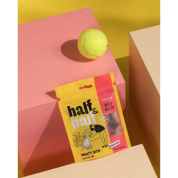 Ласощі для котів Half&Half Meaty Bits Adult, яловичина 50 г | Зображення 3