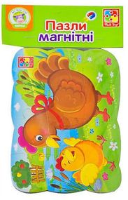 Детские пазлы на магните "Курочка и цыпленок" А5 VT3205-78, 12 элементов