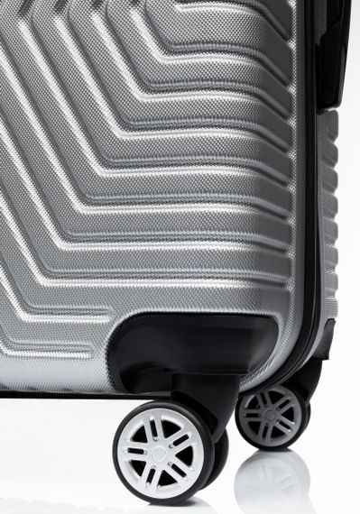 Пластиковый чемодан на колесах среднего размера 70L GD Polo серебристый | Зображення 4