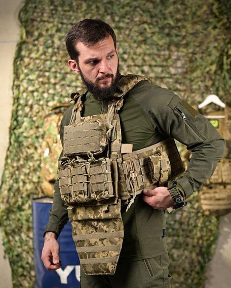 Плитоноска 4 швидких скидання з наплічником Cordura піксель ПП4632 | Зображення 1