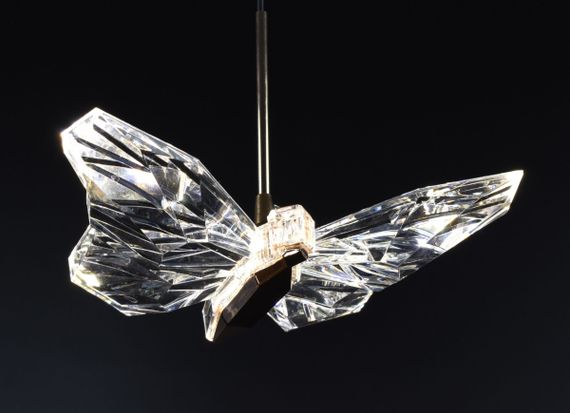 Люстра світлодіодна підвісна LED світильник для квартири на стелю лед 26523 Золото 25-110х15х25 см. | Зображення 8