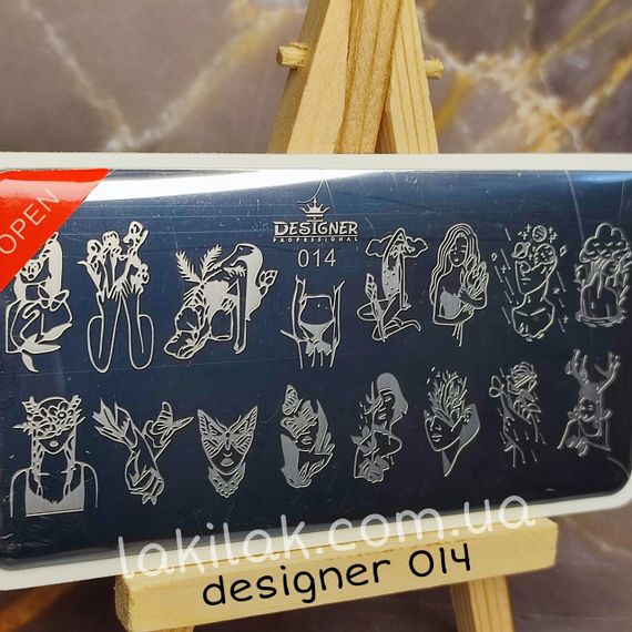 Пластина 014 для стемпинга Designer Professional (12х6см)
