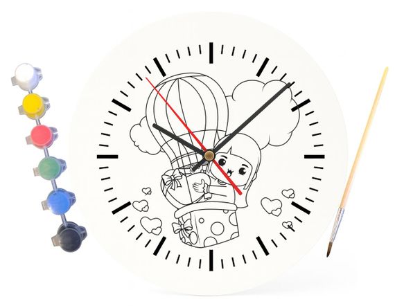 Дитячий набір для творчості годинник розмальовка Повітряна куля 30 см (Г0194) | Зображення 3