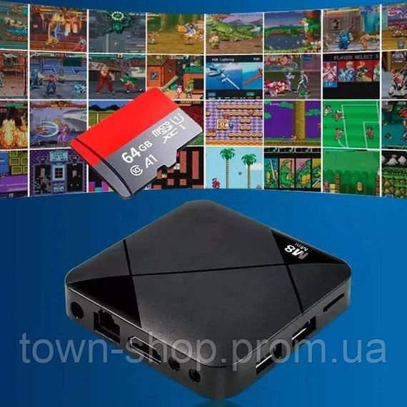 Игровая консоль приставка для телевизора 4K система Android TV 10 4G Wi-Fi HD с двумя беспроводными | Зображення 5