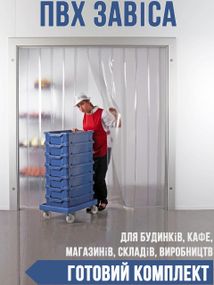 ПВХ завіса (термоштора для дверей) 2.2х1.4 м, гладка стрічка JEDI