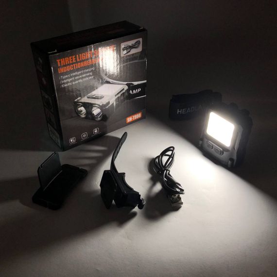 Ліхтар налобний SH-T808-2XPE-20SMD-white/red з датчиком руху, потужний налобний ліхтар для риболовлі | Зображення 9