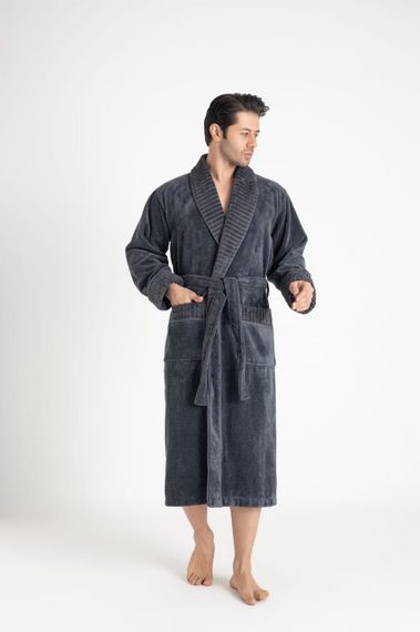 Мужской  халат Nusa 1330 4XL антрацит | Зображення 6