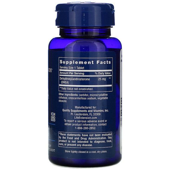 ДГЕА Life Extension DHEA 25 mg 100 Tabs LEX-60710 | Зображення 2
