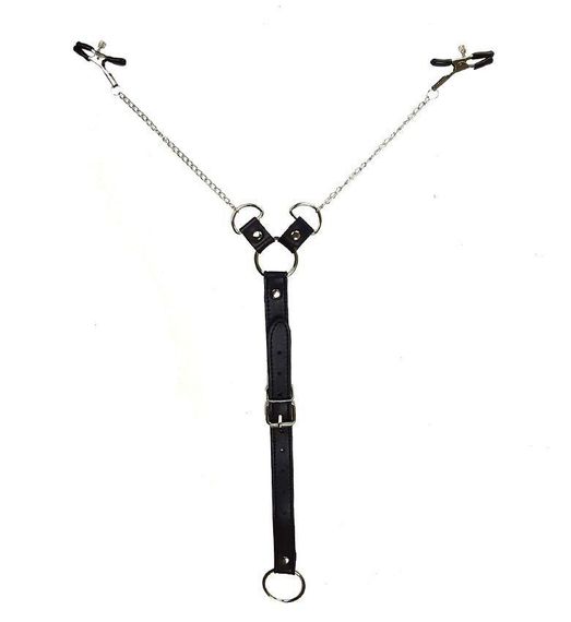 Зажимы для сосков с фиксацией на пенисе Art of Sex – Nipple Clamps for Men, экокожа sexstyle | Зображення 2
