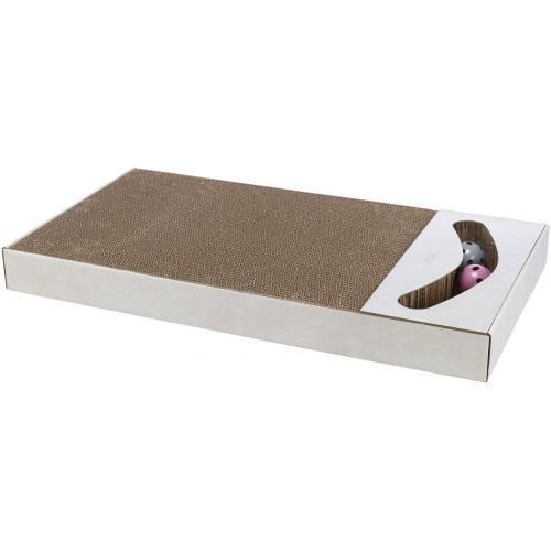 Царапка Trixie XXL для кошек, с двумя шариками, картон, 70х6х38 cм (песочный)