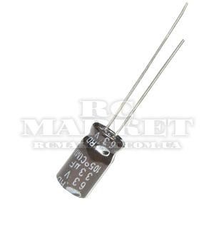 33mkf - 63v  RD 6,3*11  SAMWHA, 105°C конденсатор електролітичний | Зображення 1