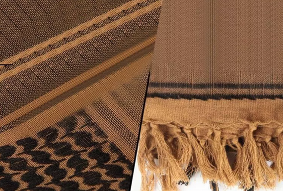 Хустка шарф арафатка, шемаг, куфія 110см - Black/Khaki | Зображення 6