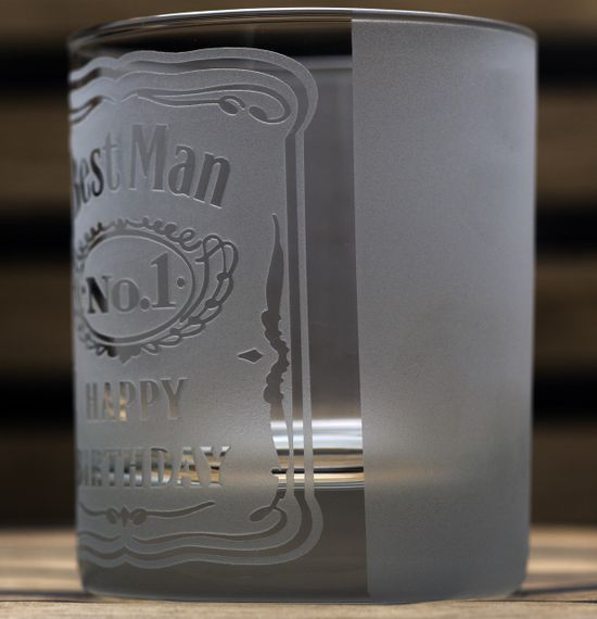 Подарункова склянка 300 мл для віскі соку води з гравіюванням 3 Д найкращий чоловік | Зображення 2