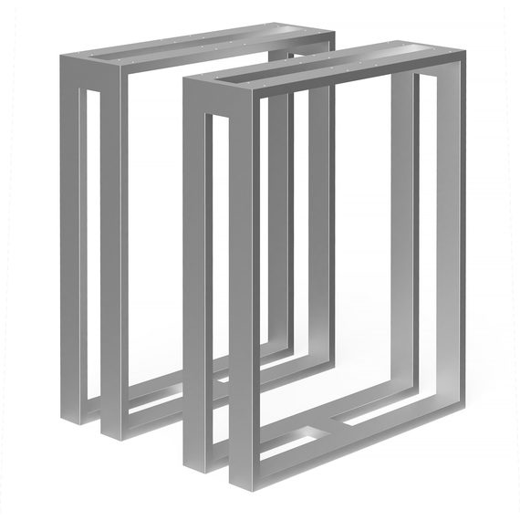 Опора для стола из металла 600×180mm, H=730mm (профильная труба: 60x20mm) Серый | Зображення 5