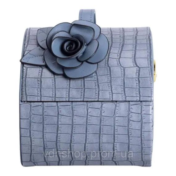 Скринька для прикрас з еко шкіри 3 яруси із замком органайзер для ювелірних виробів HP-5-21BL | Зображення 3