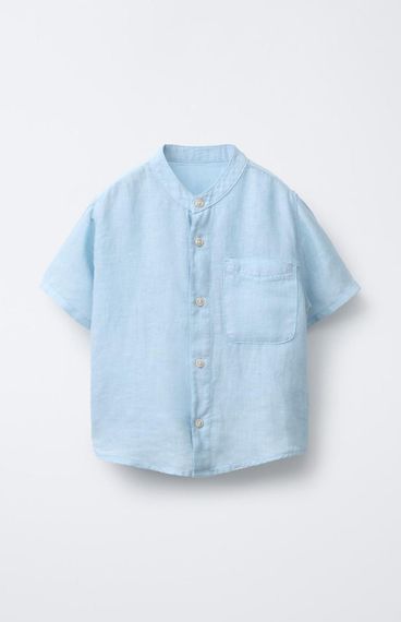 Дитяча лляна сорочка для хлопчика Zara 104 см Блакитна (26021802D)