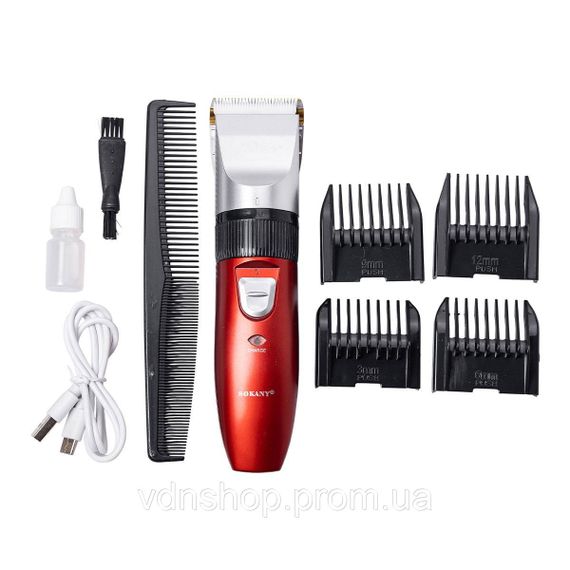 Машинка для стрижки волосся Sokany 4 насадки на акумуляторі SK-749 | Зображення 4