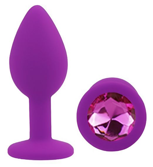 Силіконова анальна пробка EGZO - Silicone Purple Round Plug Rose, size S Sex Aura | Зображення 1