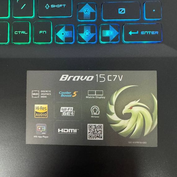 Игровой ноутбук Б-класс MSI Bravo 15 C7VFK / 15.6" (1920x1080) IPS / AMD Ryzen 7 7735HS (8 (16) ядер по 3.2 - 4.75 GHz) / 16 GB DDR5 / 512 GB SSD NVMe / nVidia GeForce RTX 4060, 8 GB GDDR6, 128-bit / WebCam б/у | Зображення 3