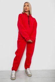 Спортивный костюм женский на флисе, цвет красный, 238R5726