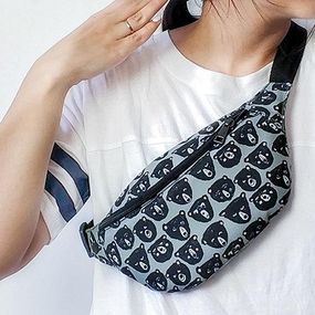 Сумка на пояс бананка Bumbag Мишки 27x16 см (BB_18J040_BL_BL)