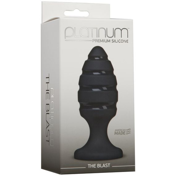 Анальний плаг зі спіральним каналом Doc Johnson Platinum Premium Silicone — The Blast — Black | Зображення 1