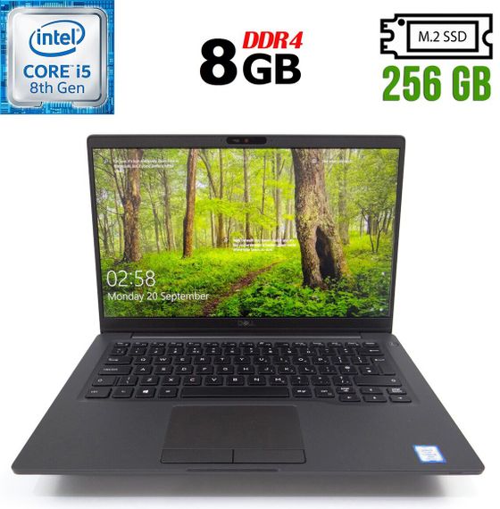 Ультрабук Б-клас Dell Latitude 7400 / 14" IPS / Core i5-8365U (4(8) ядра по 1.6-4.1GHz) / 8GB DDR4 / 256GB SSD M.2 / UHD Graphics 620 / WebCam / USB 3.1 / HDMI / Win 10 б/в