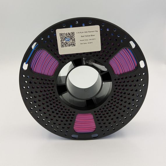 PLA+ пластик MT Filament для 3D-принтера 1.75 мм 1 кг Красный-жёлтый-синий (3DMT-PLA+1.75-01-RYB) | Зображення 1