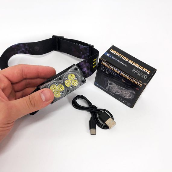 Головной фонарь аккумуляторный светодиодный мощный, Фонарь для головы со светодиодами TH-82 | Зображення 4