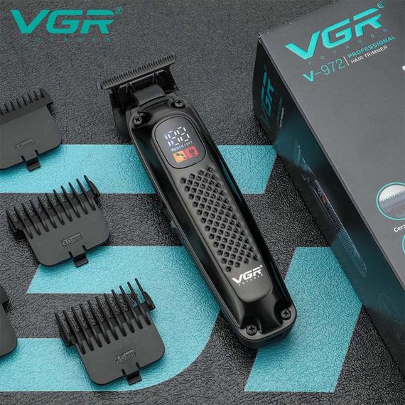 Машинка для стрижки волосся триммер VGR V-972 професійна з насадками акумуляторна USB | Зображення 3
